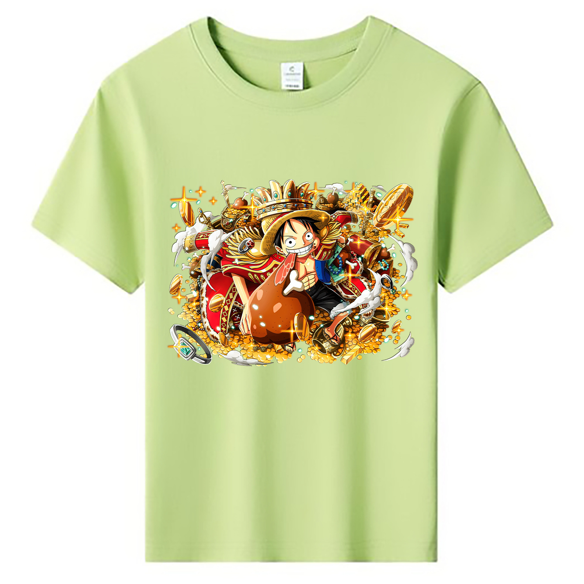 ワンピース モンキー・D・ルフィ ONE PIECE Monkey D. Luffy 綿100％キッズTシャツ（フロントプリント）
